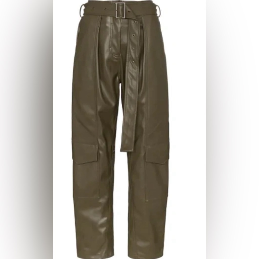 Low Classic Faux Leather Cargo Pants